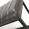 Archer Leather Effect Grey Bench for sale modern industrial British furniture
