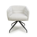 Artemis Corduroy White Swivel Chair