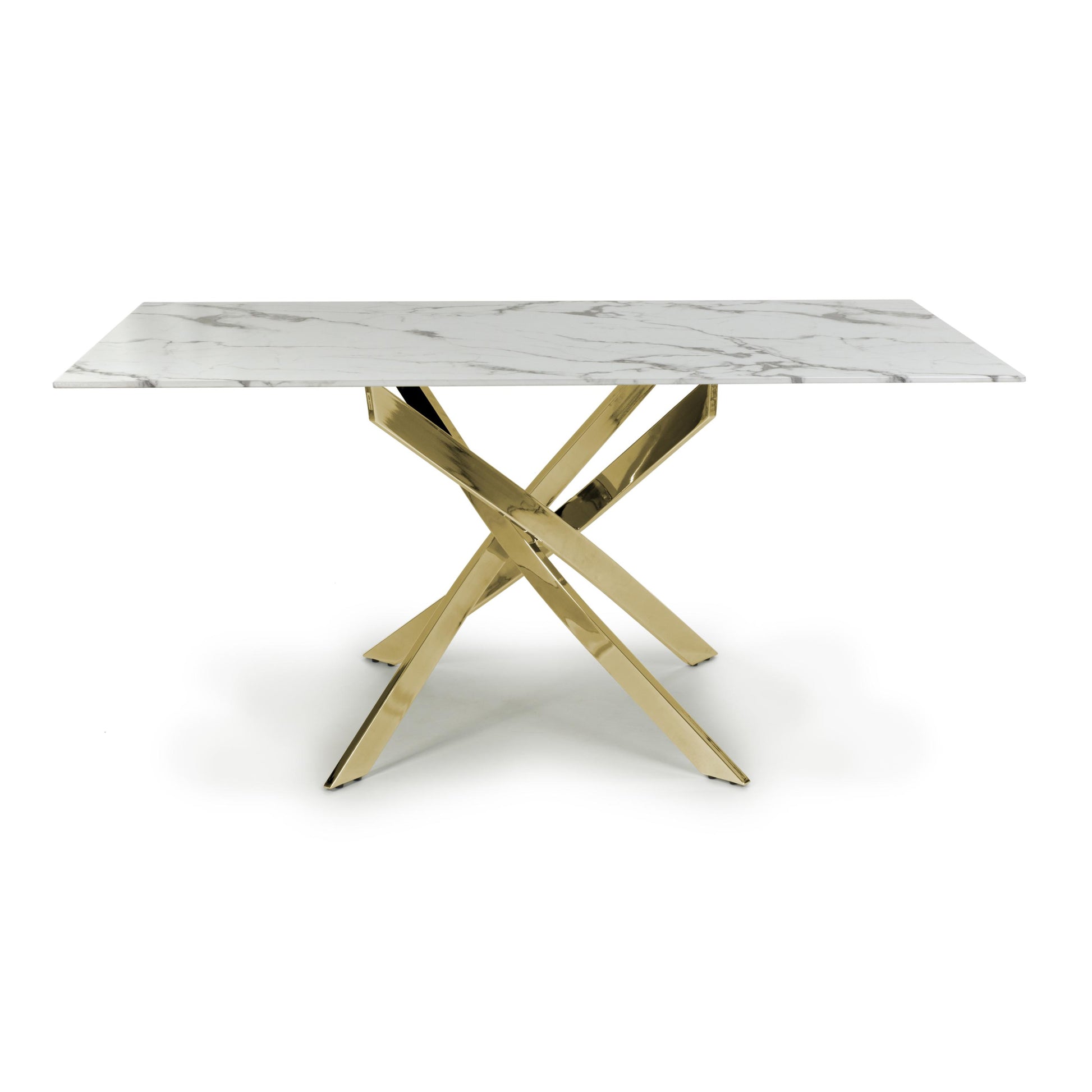 Astoria Medium 1.6m White/Gold Dining Table