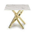 Astoria Square White/Gold End Table