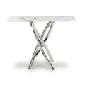 Astoria White/Chrome Console Table