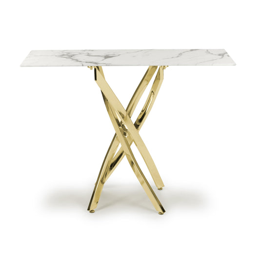 Astoria White/Gold Console Table