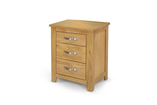 Authentic Brantham 2+1 Drawer Oak Bedside - Blythe Living