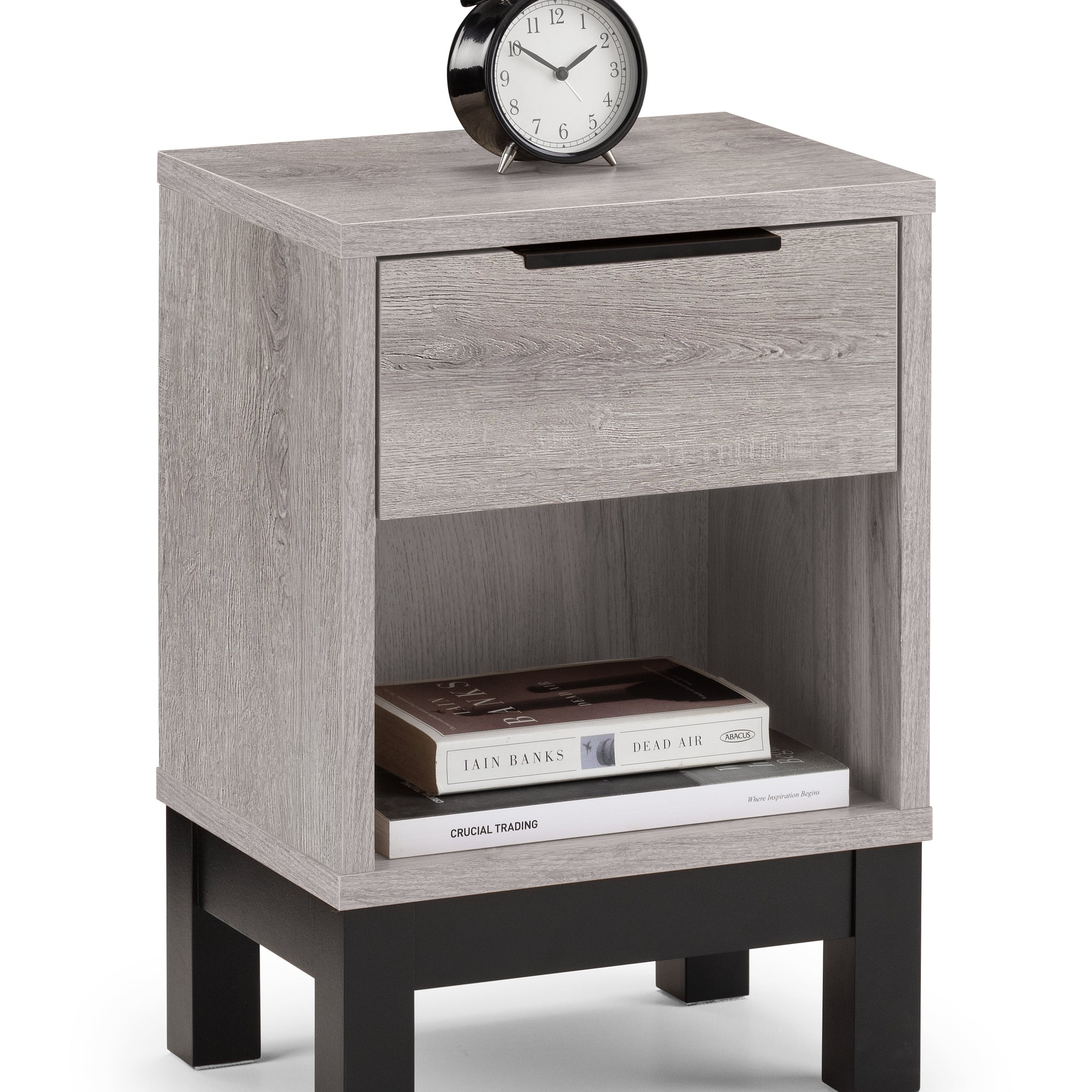 Bali 1 Drawer Bedside – Grey Oak