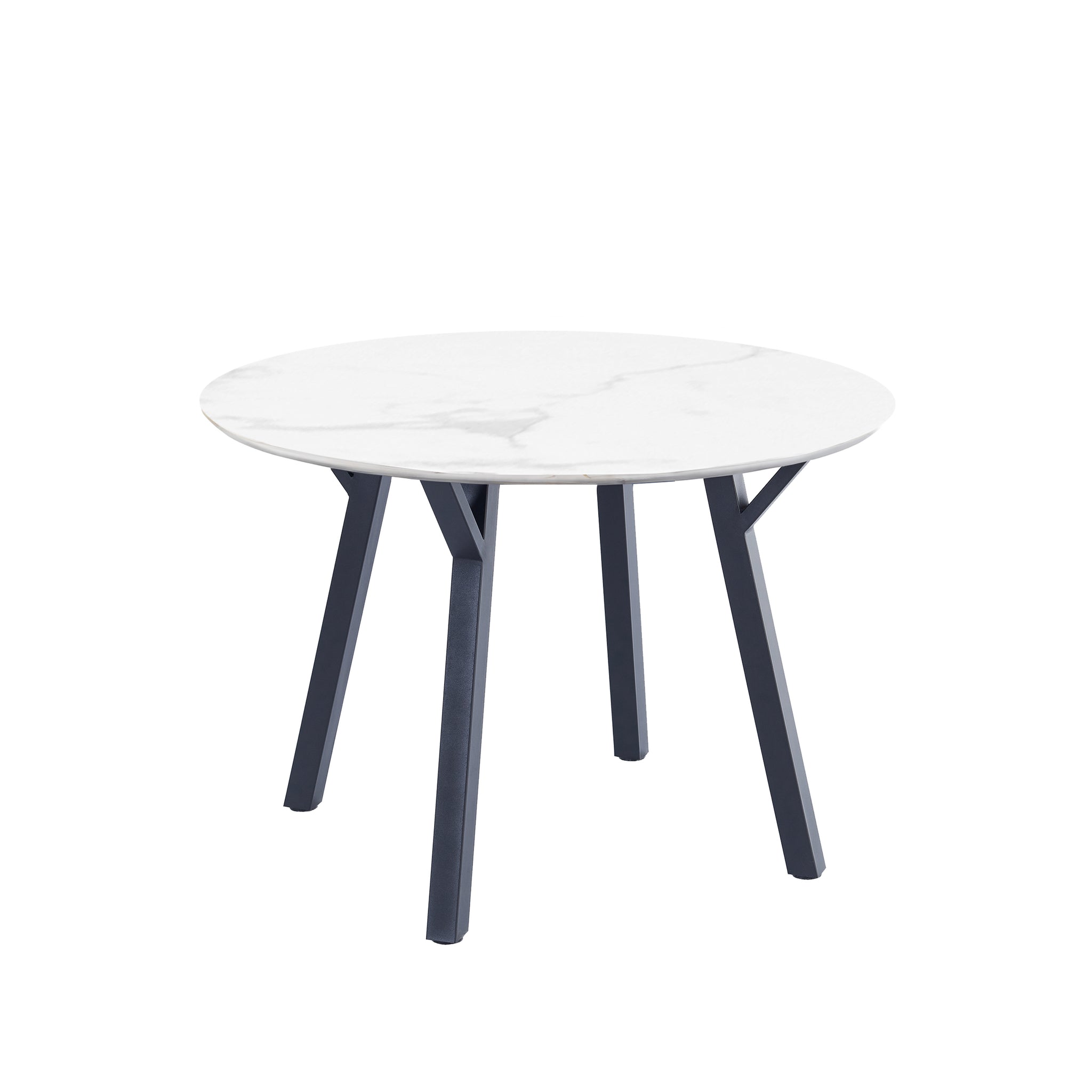 Essentials 1.1m Round Dining Table Marble Effect