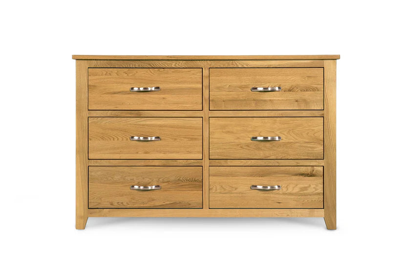 Brantham 6 Drawer Oak Chest of Drawers - Natural Oak