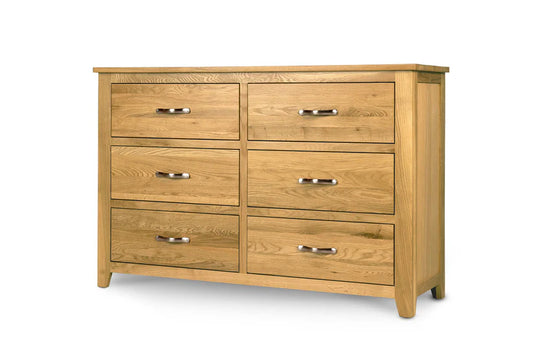 Brantham 6 Drawer Oak Chest of Drawers - Natural Oak