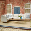 Maze - Burford Large Aluminium Corner Sofa Set with Rectangular Coffee Table - Almond - Blythe Living