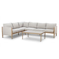 Maze - Burford Large Aluminium Corner Sofa Set with Rectangular Coffee Table - Almond - Blythe Living