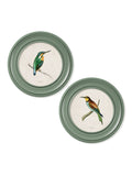 c.1870 Kingfisher and Bee Eater - Round Frame Green - Blythe Living