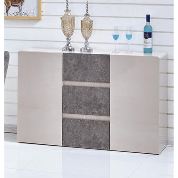 Belarus High Gloss Sideboard Cream & Stone