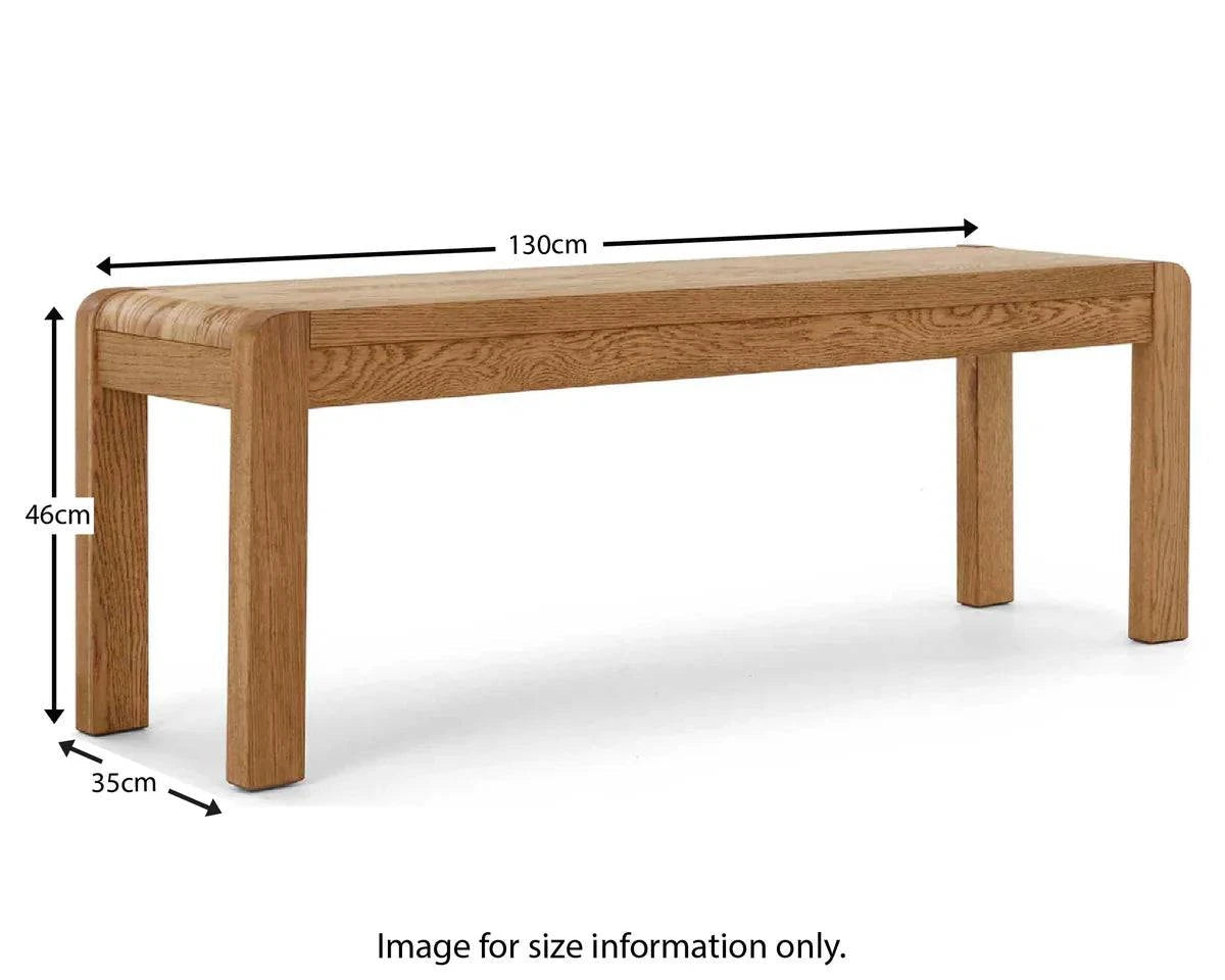 Bergen Oak Dining Bench for sale seats 3 adults family dining bench UK
