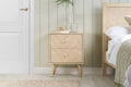 Best Herringford Oak 2-Drawer Bedside Table Only - Blythe Living