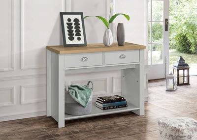 Best Highgate 2 Drawer Console Table Grey Oak - Blythe Living