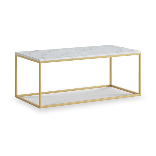 Best Marmora White Marble Rectangular Coffee Table for Sale – Blythe Living
