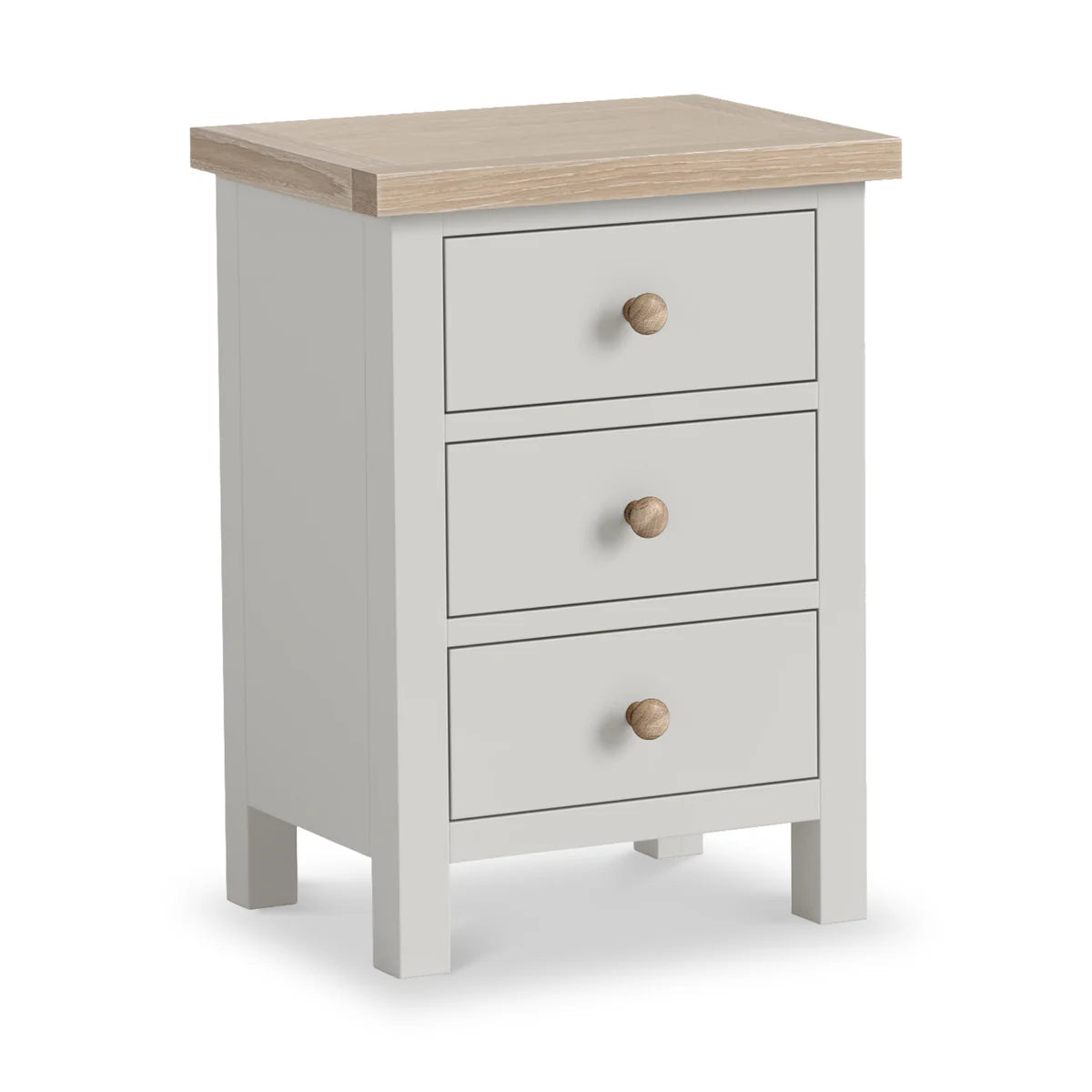 Best Modern Country 2 Drawer Slim Bedside Table Stone Grey for Sale