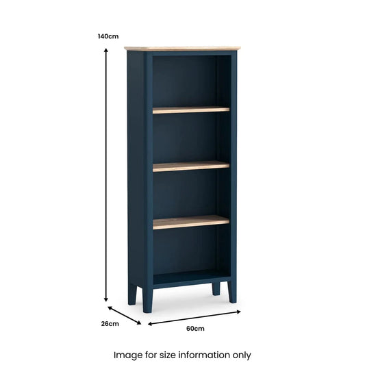 Best Navy Marlow Slim Bookcase for Sale Online - Blythe Living