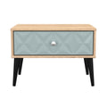 Best Pixel 1 Drawer Bedside Cabinet with Legs in Duck and Bardolino Oak 