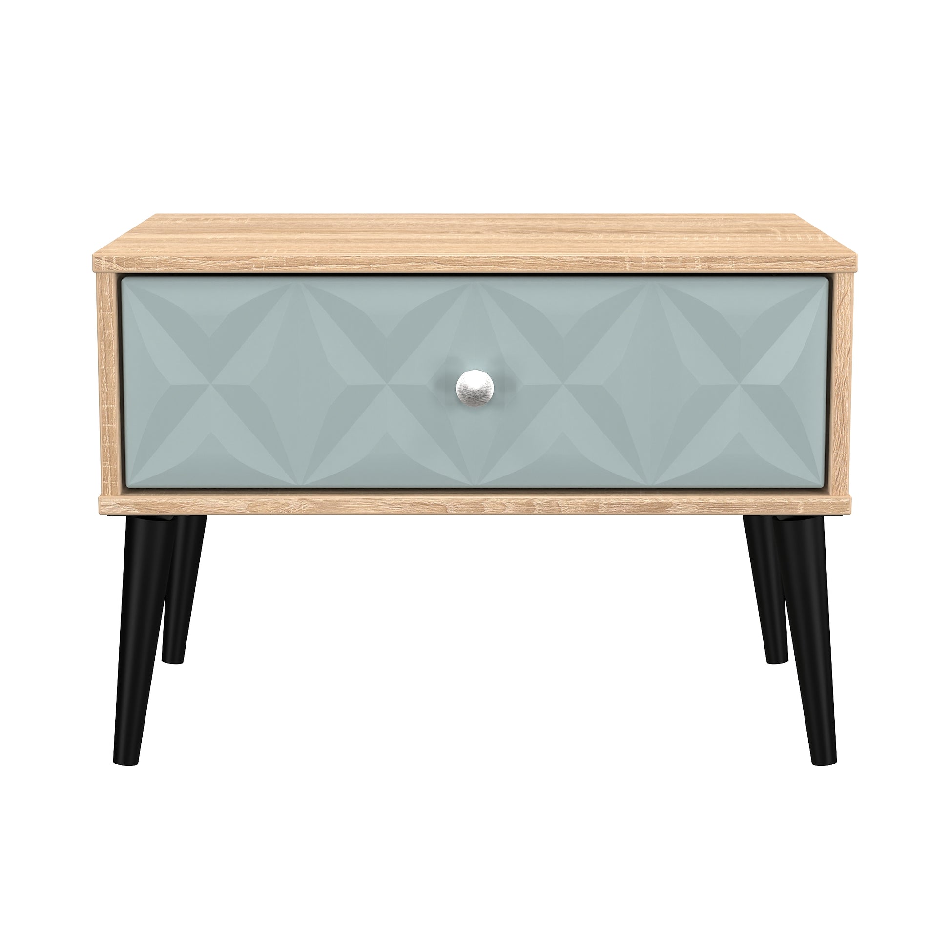 Best Pixel 1 Drawer Bedside Cabinet with Legs in Duck and Bardolino Oak 