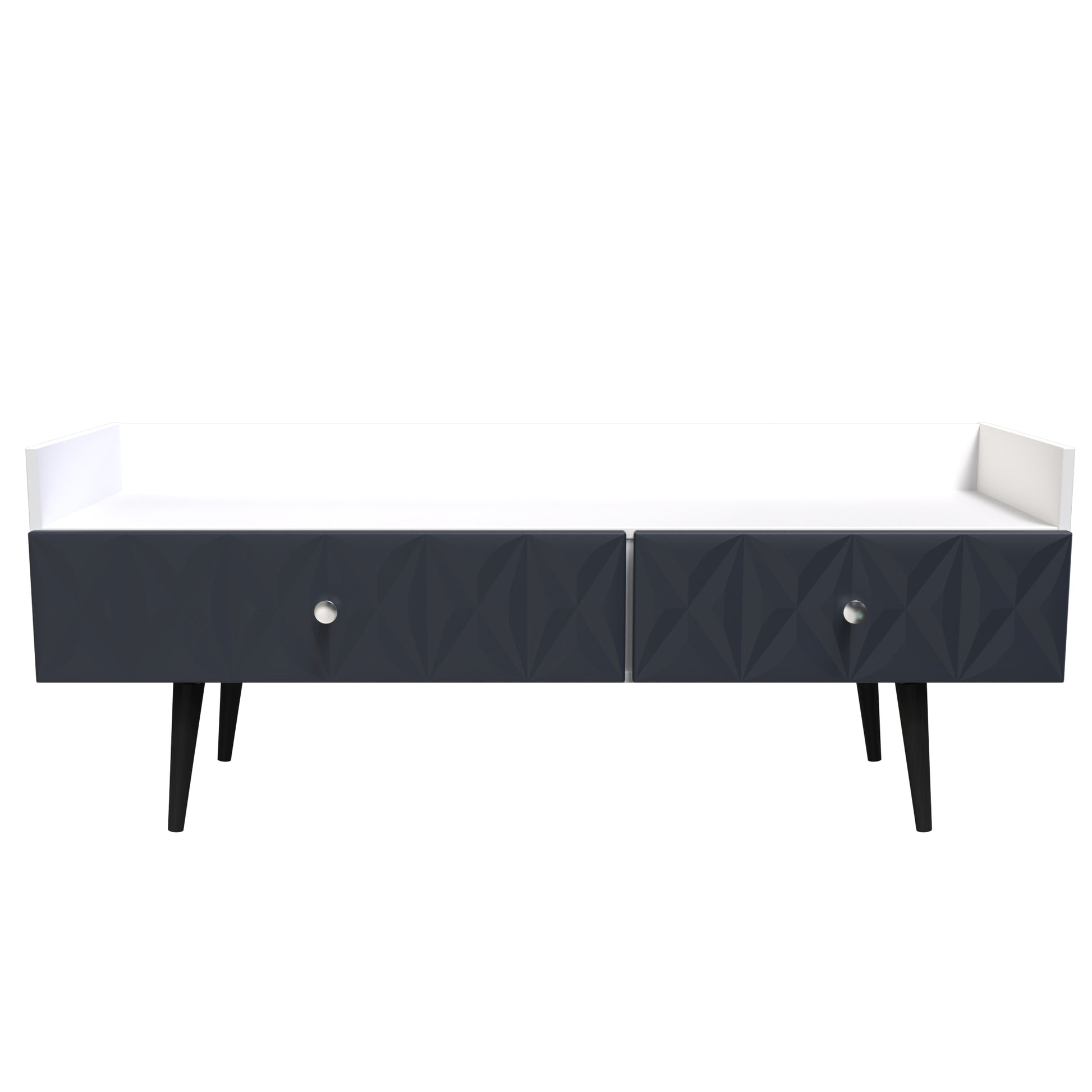 Best Pixel 2 Drawer Coffee Table in Indigo Blue and White Matt for Sale