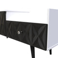 Best Pixel 2 Drawer TV Console Unit in Deep Black and White Matt Colour for Sale
