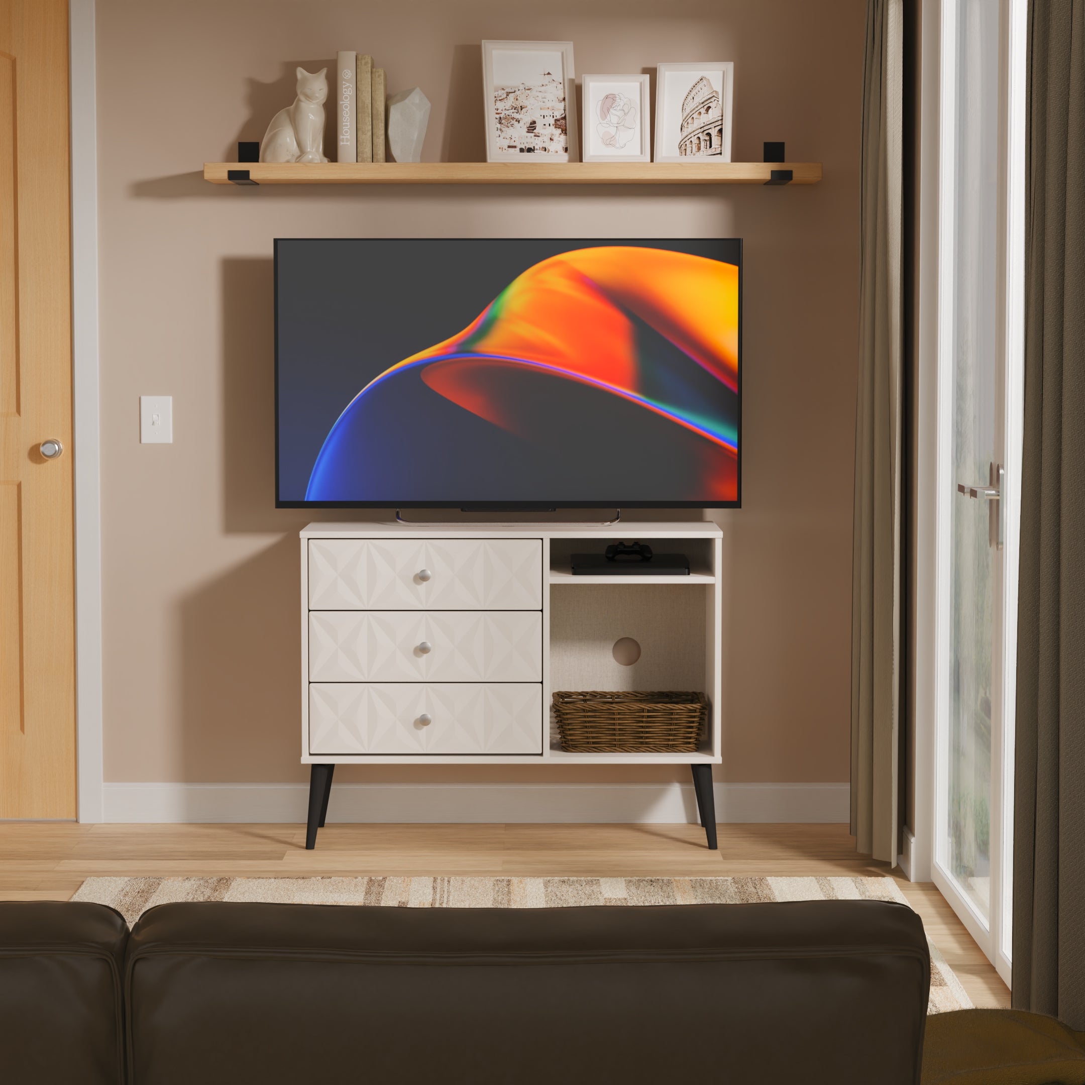Buy Pixel 3 Drawer TV Unit in Kashmir Matt Colour for Sale - Blythe Living
