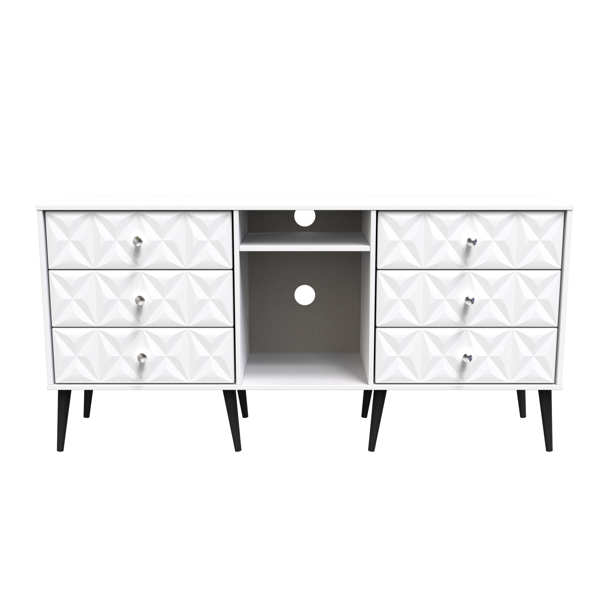 Best Pixel 6 Drawer TV Console Unit in White Matt