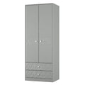 Best Pixel Tall 2 Drawer Wardrobe in Dusk Grey Online
