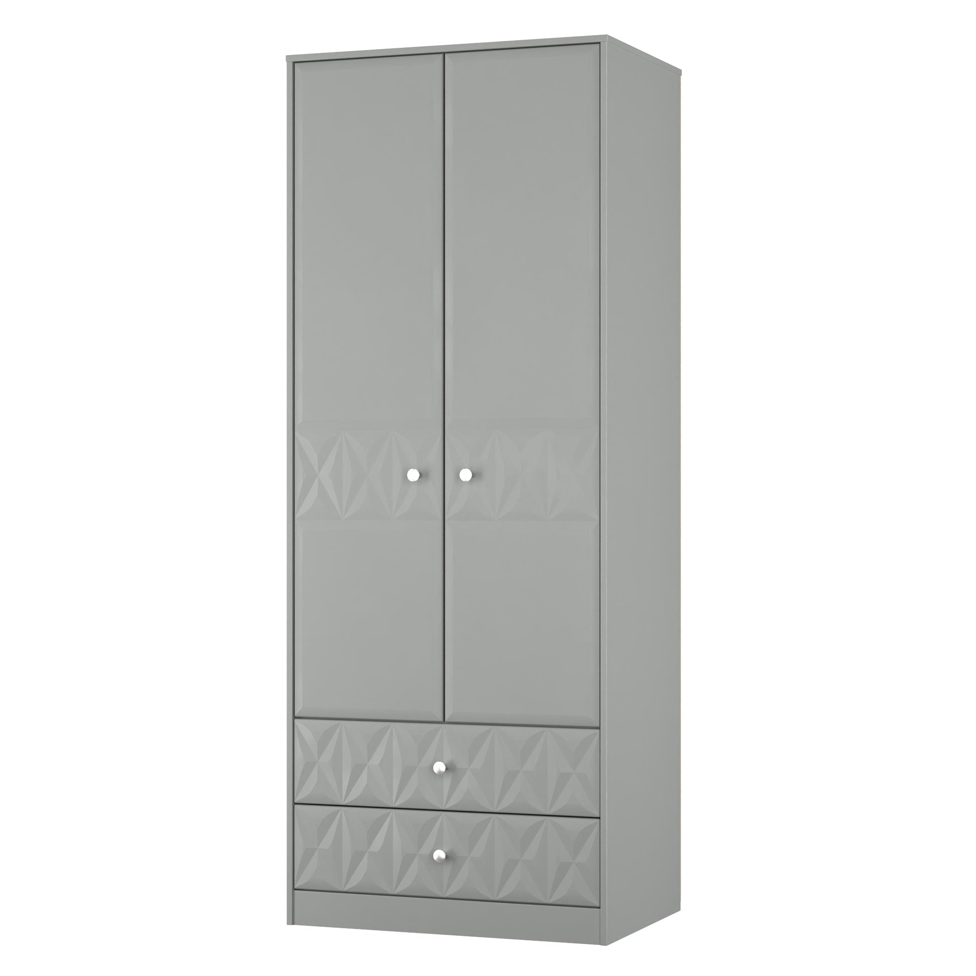 Best Pixel Tall 2 Drawer Wardrobe in Dusk Grey Online