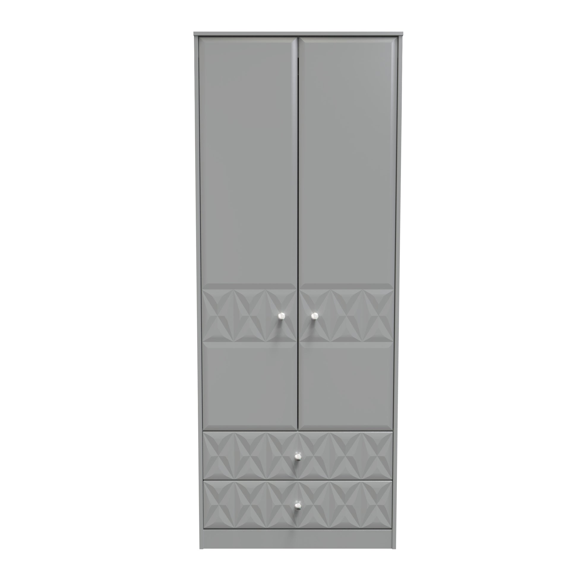 Best Pixel Tall 2 Drawer Wardrobe in Shadow Matt 