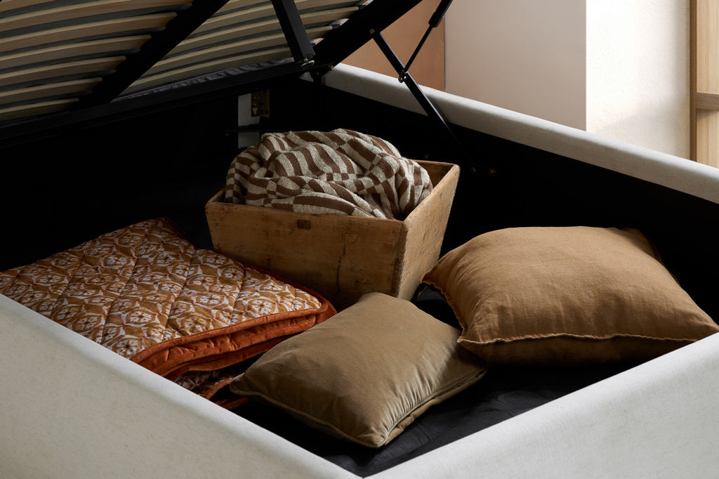 Best Quality Lanis Ottoman Bed Cream Online