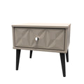 Best Quality Pixel 1 Drawer Bedside Cabinet with Legs in Mushroom Matt 
