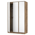 Best Quality Pixel 3 Door Wardrobe in White Matt and Vintage Oak 