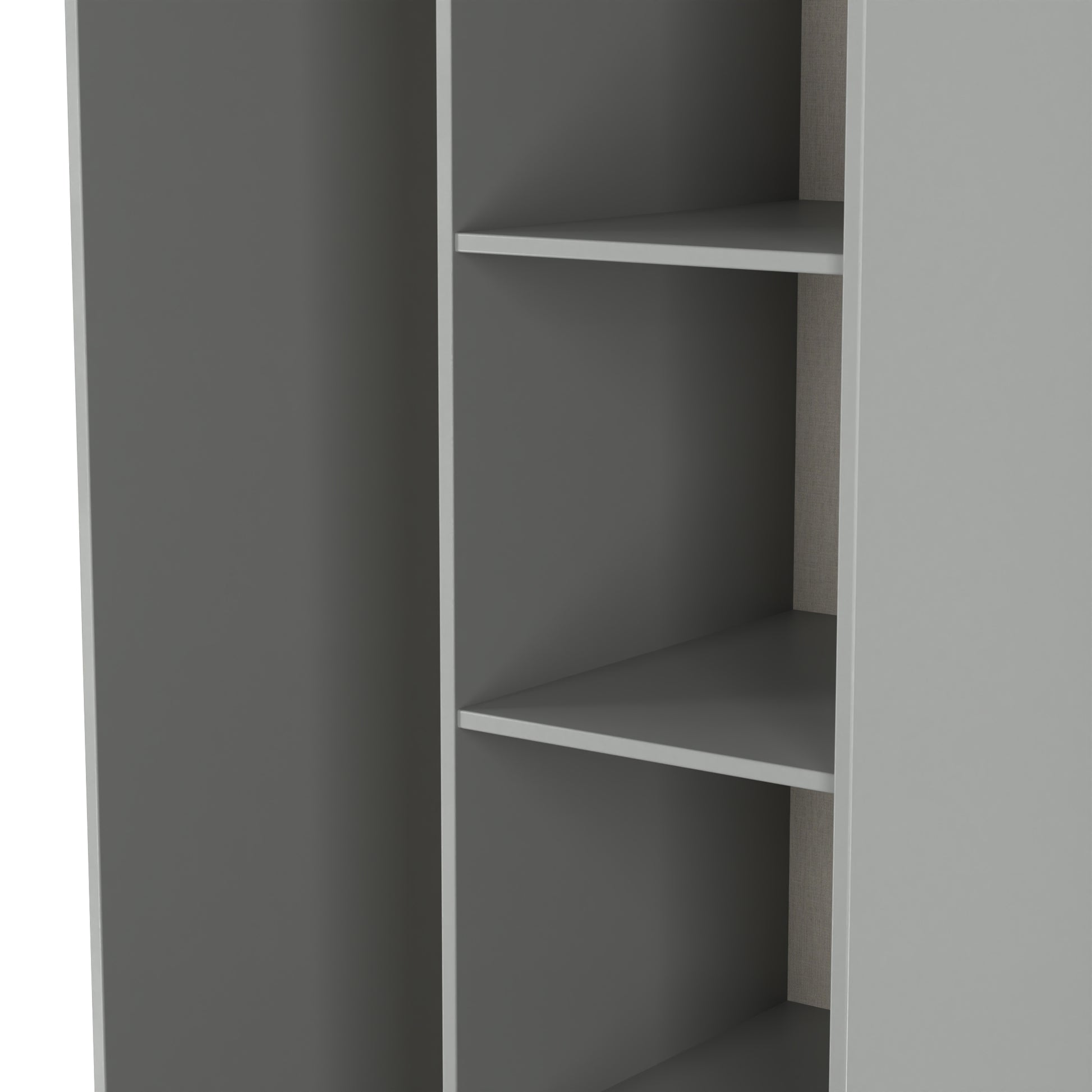 Best Quality Pixel Tall Open Display Wardrobe with Bookcase in Dusk Grey 