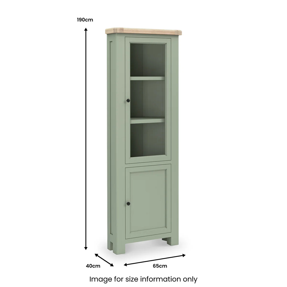 Best Salcombe Corner Display Cabinet in Sage and Oak Online