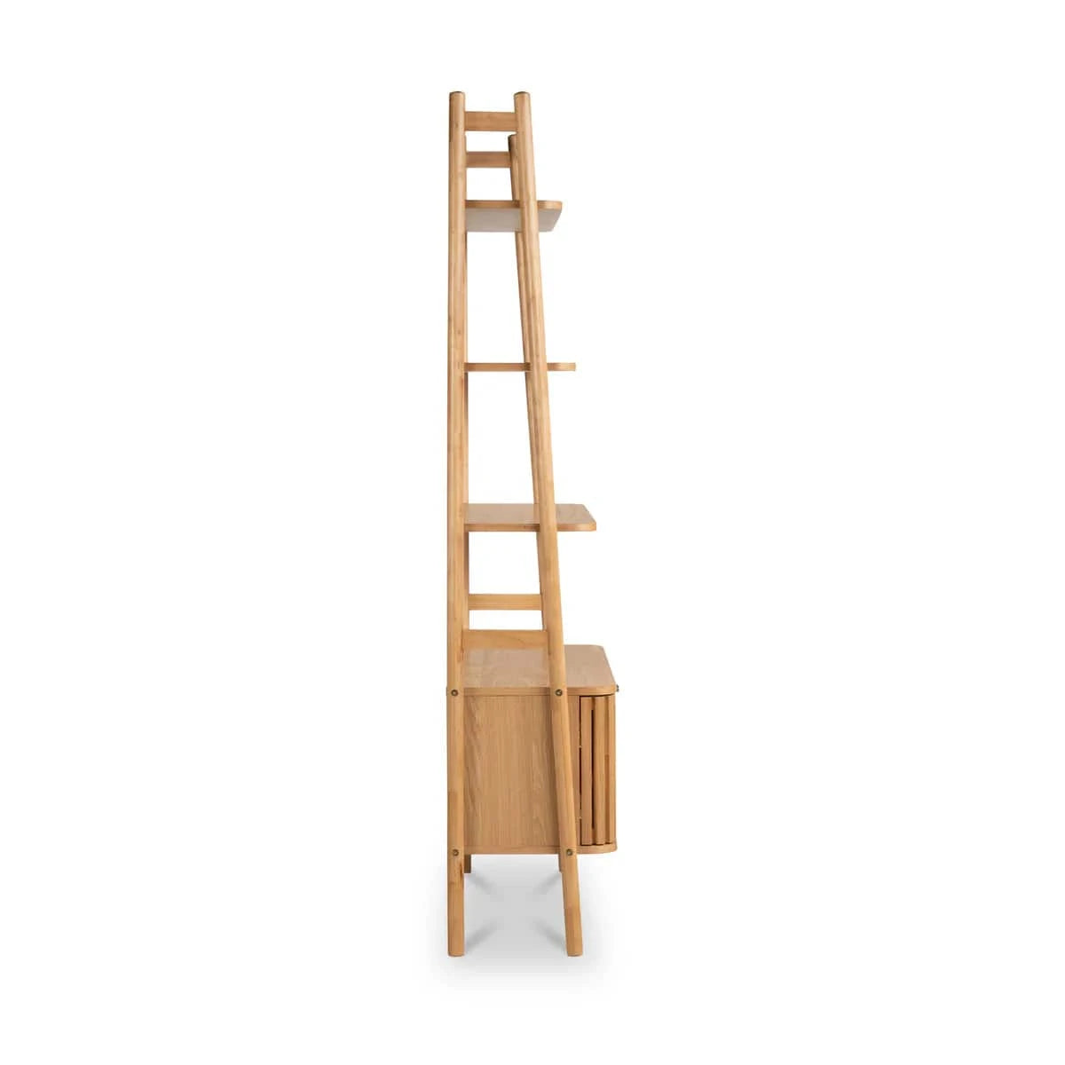 Best Shorwell Oak Large Bookcase with 2 Door Slatted Cupboard