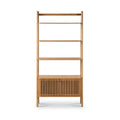 Best Soho Oak Large Bookcase with 2 Door Slatted Cupboard