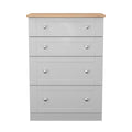 Best Sussex 4 Drawer Deep Chest in Grey Ash & Bardolino Oak
