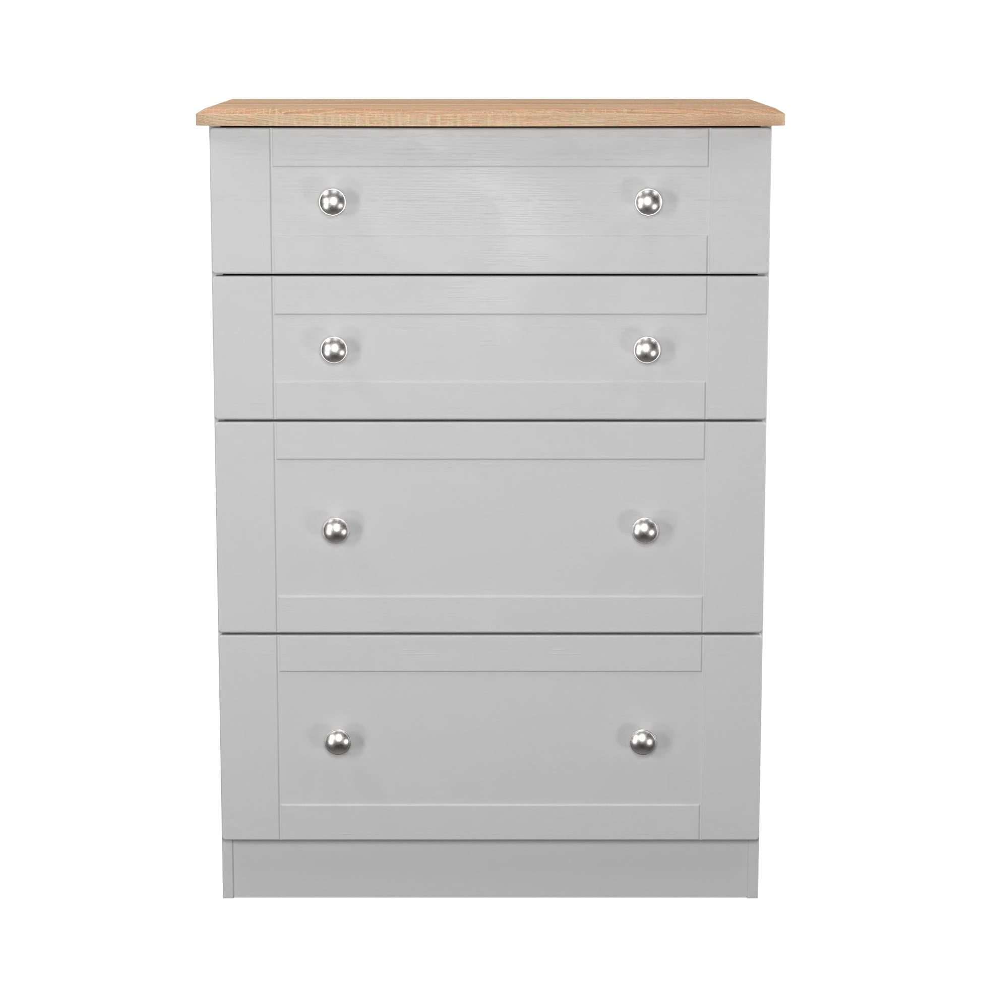 Best Sussex 4 Drawer Deep Chest in Grey Ash & Bardolino Oak
