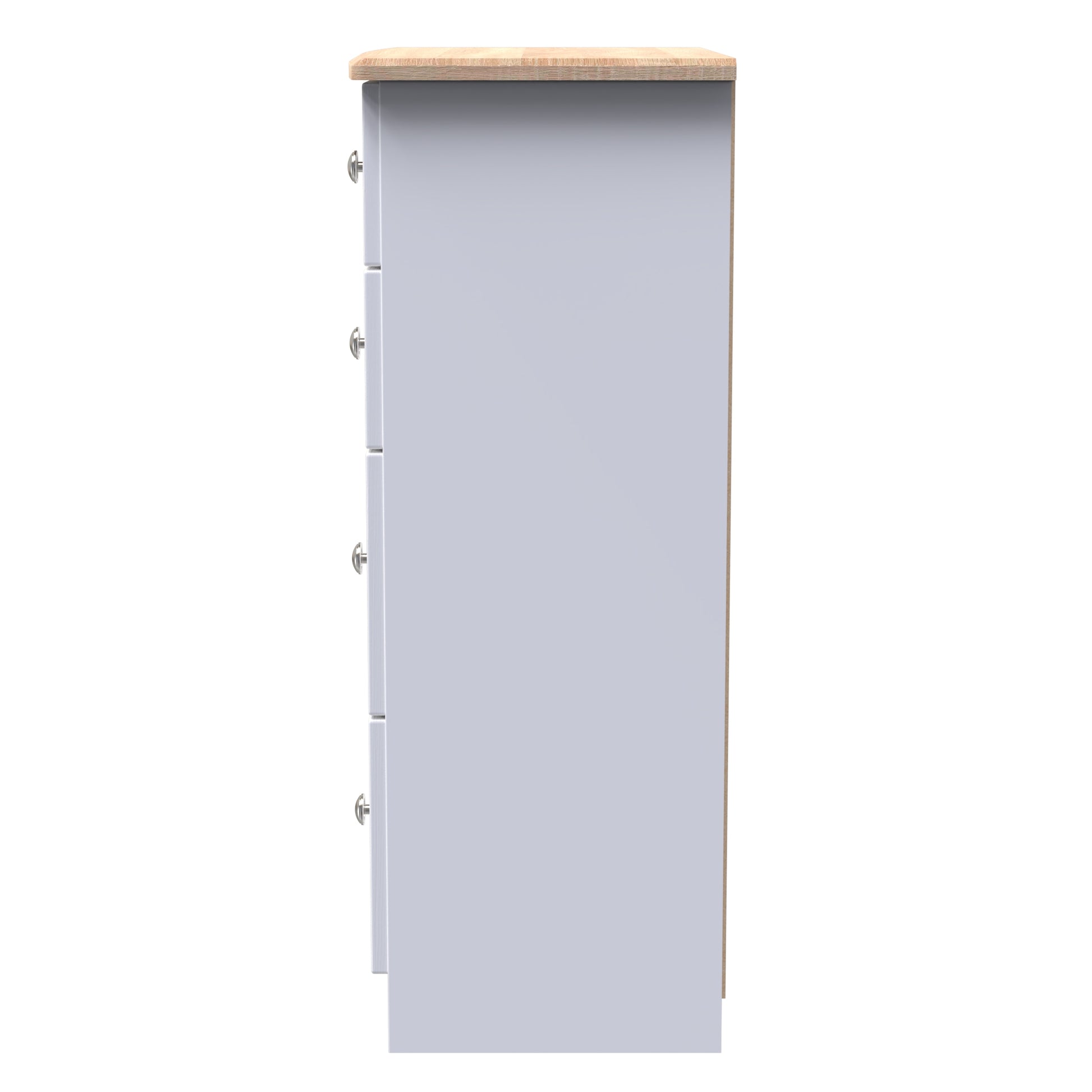 Best Sussex 4 Drawer Deep Chest in White Ash with Bardolino Oak Top