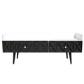 Best Top Quality Pixel 2 Drawer Coffee Table in Deep Black and White Matt for Sale