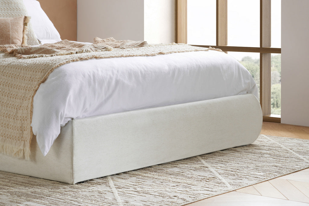 Birlea Lanis Ottoman Cream Linen Fabric Double Bed Frame