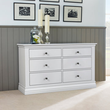 Bordeaux 6 Drawer Chest White