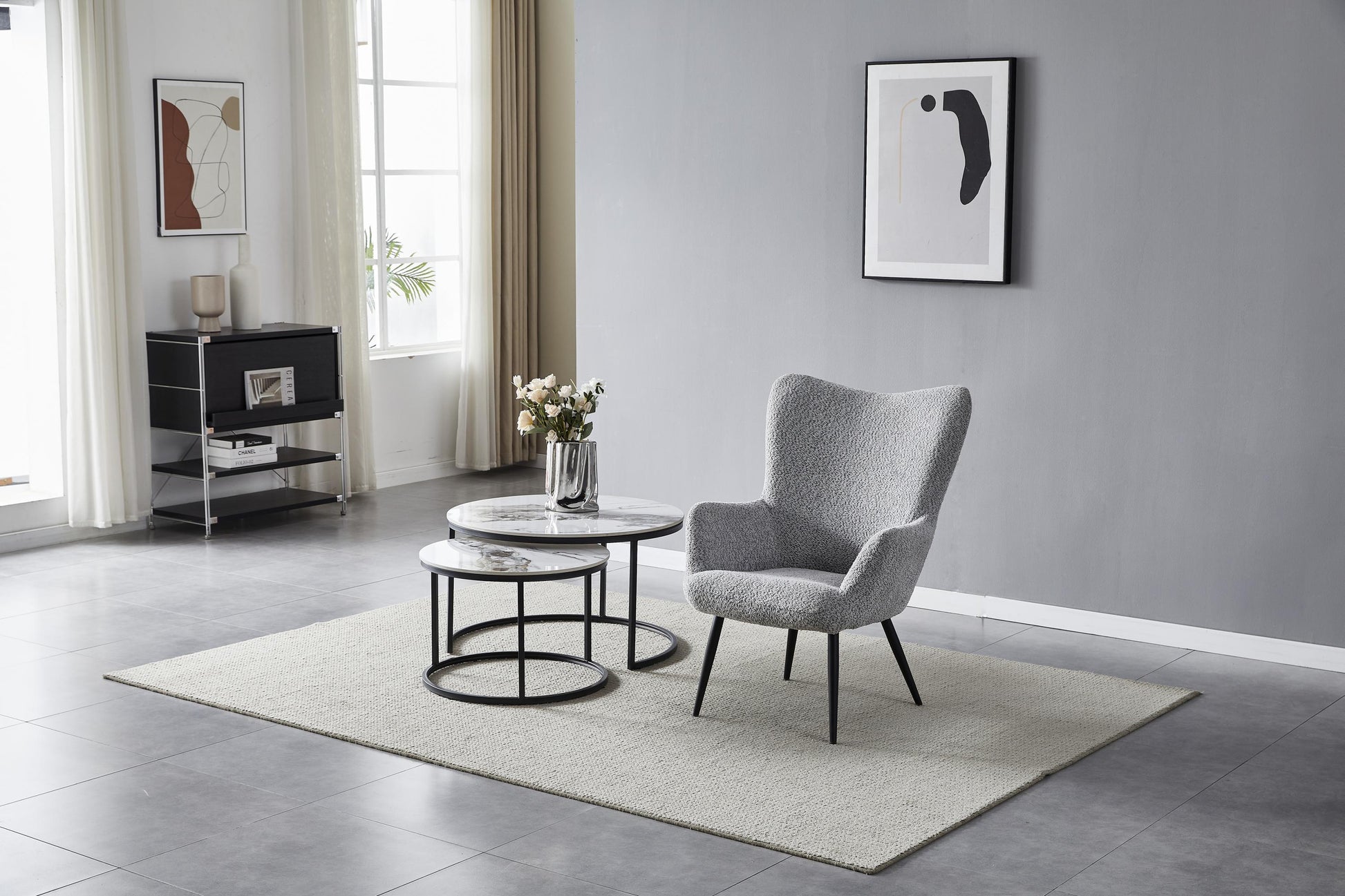Bordeaux Textured Chenille Effect Grey Armchair On Discount