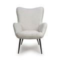 Bordeaux Textured Chenille Effect White Armchair 