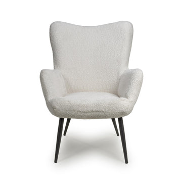 Bordeaux Textured Chenille Effect White Armchair 