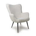 Bordeaux Textured Chenille Effect White Armchair for Living Room