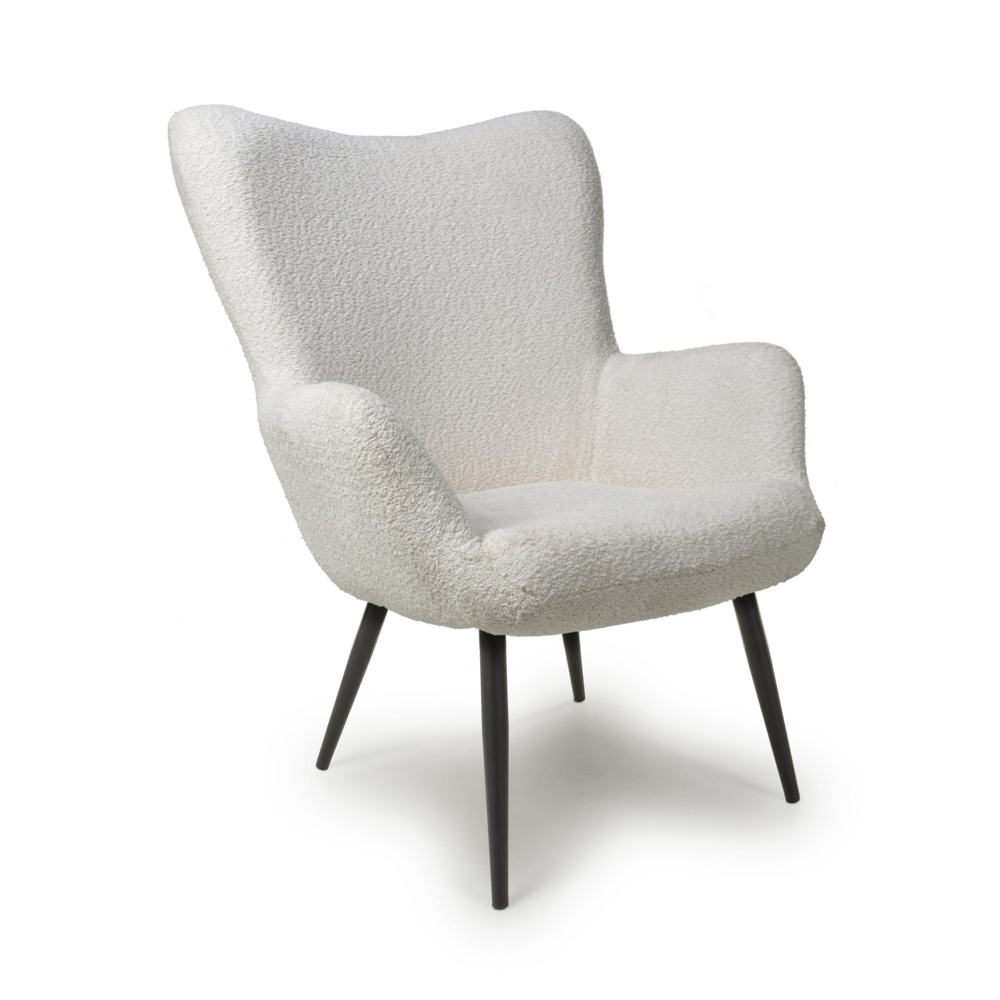 Bordeaux Textured Chenille Effect White Armchair for Living Room