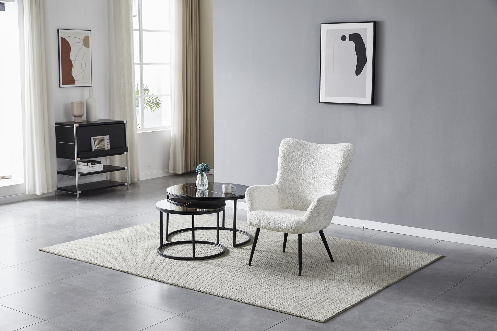 Bordeaux White Textured Chenille Effect Armchair - Best Online Offer