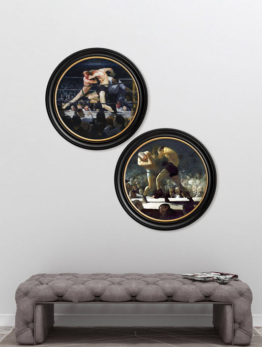 c.1900's George Bellows' Boxers - Round Frame - Blythe Living